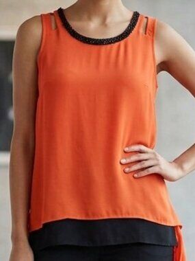 Vero Moda Pleated Beaded Blouse Size M